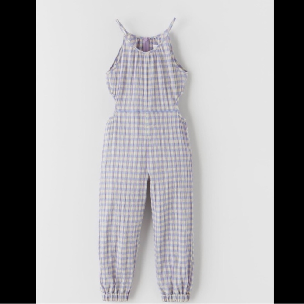 Zara Girls Cutout Purple Jumpsuit